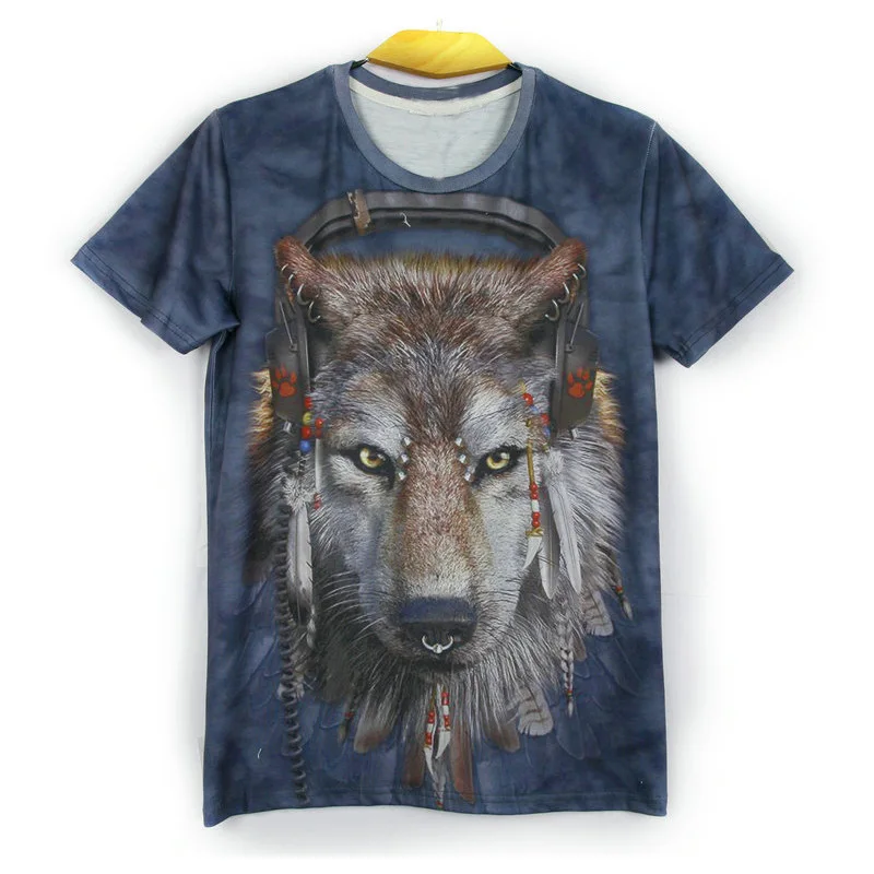 

Pet Cats Dogs and Wolves Lion 3D Print Summer Tees Streetwear Crew Neck Short Sleeve Casual Oversized Men Women T-shirt Clothes