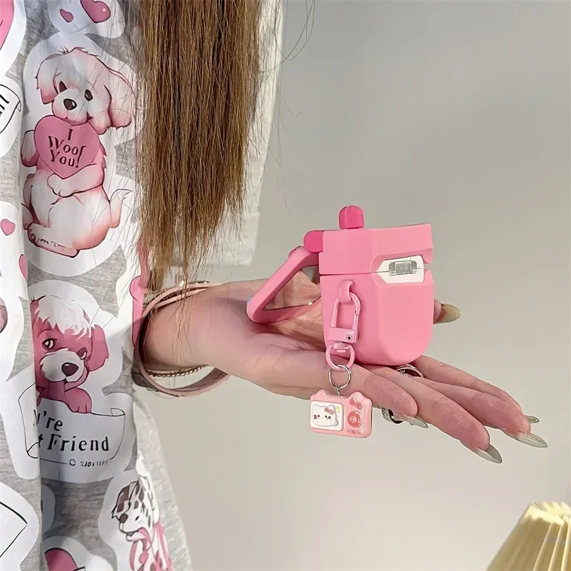 Hellokittys-ヘッドフォン用のフラップ付き保護カバー,漫画のミラー,airpods1,airpods1,bluetooth,保護ケース,誕生日プレゼント,ファッション