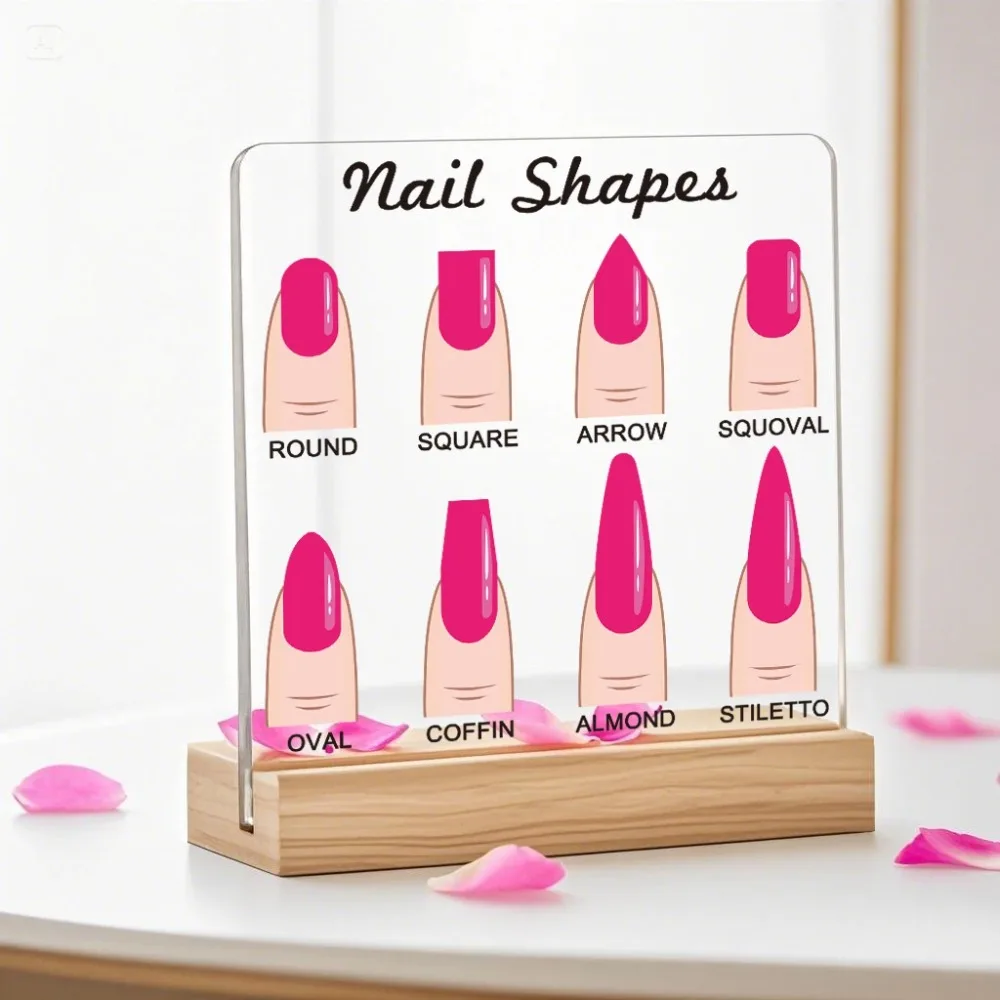 Hot Pink Acrylic Nails Art Prop Nail Studio Tabletop Stand Decor Nail Art Works Show Board Press-on Nails Nailfie Photo Prop