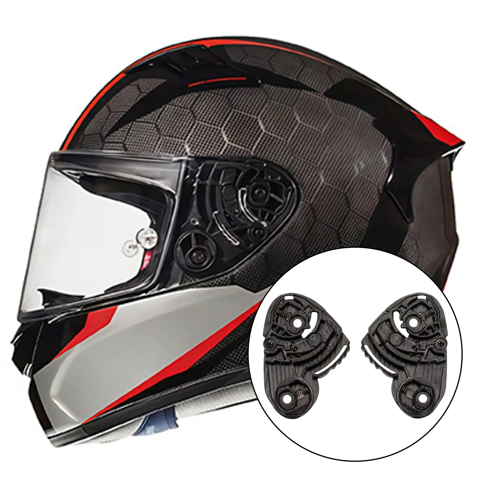 

Комплект защитных пластин для визора шлема, черный, простая установка, аксессуары для мотоциклетных шлемов MT KRE SV из стекловолокна