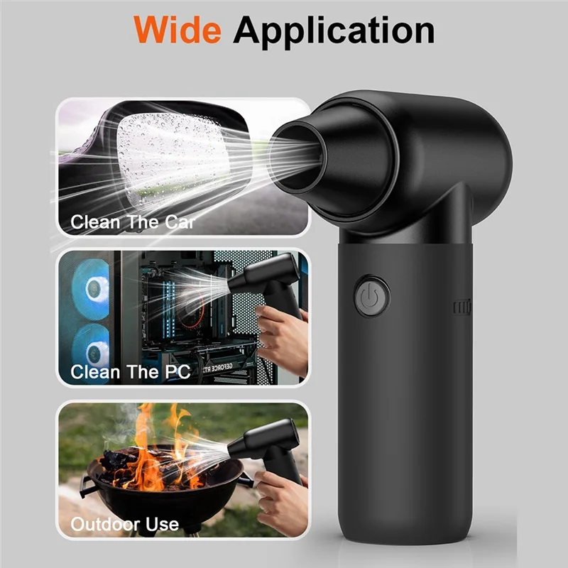 Efficient-Compressed Air Duster 180000RPM Turbofan Jet Fan 3 Gears Adjustable Cordless Air Blower For Car And Home Cleaning Tool