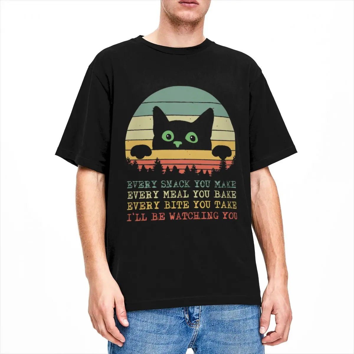 Men's Every Snack You Make Cat Mama T Shirt 100% Cotton Clothes Vintage Short Sleeve O Neck Tee Shirt Original T-Shirts