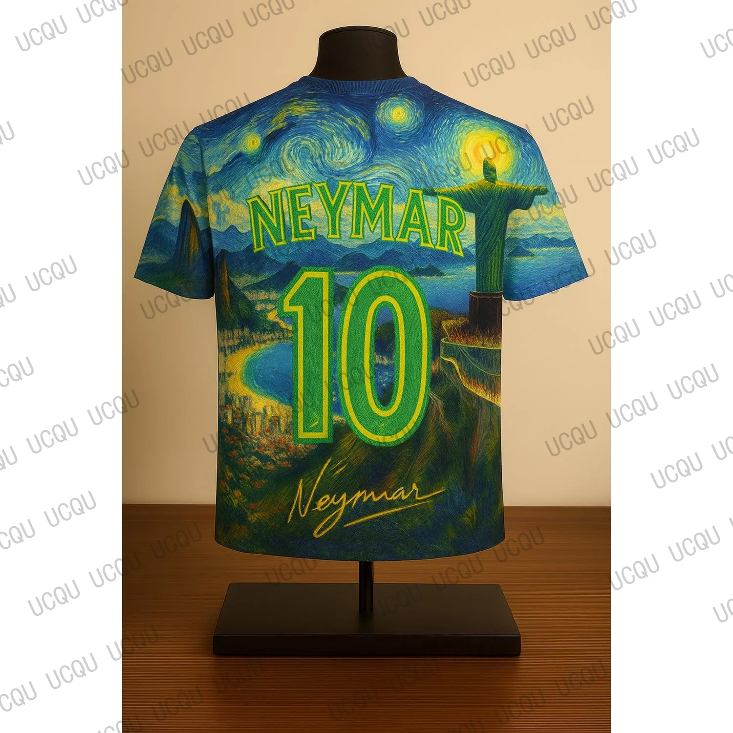 เนย์มาร์ 10 คริสต์ผู้ไถ่บาป รุ่นลิมิเต็ด เสื้อฟุตบอล AI Design เสื้อฟุตบอลพิเศษ ชุดฝึกซ้อมผู้ชาย แฟนของขวัญ TOP
