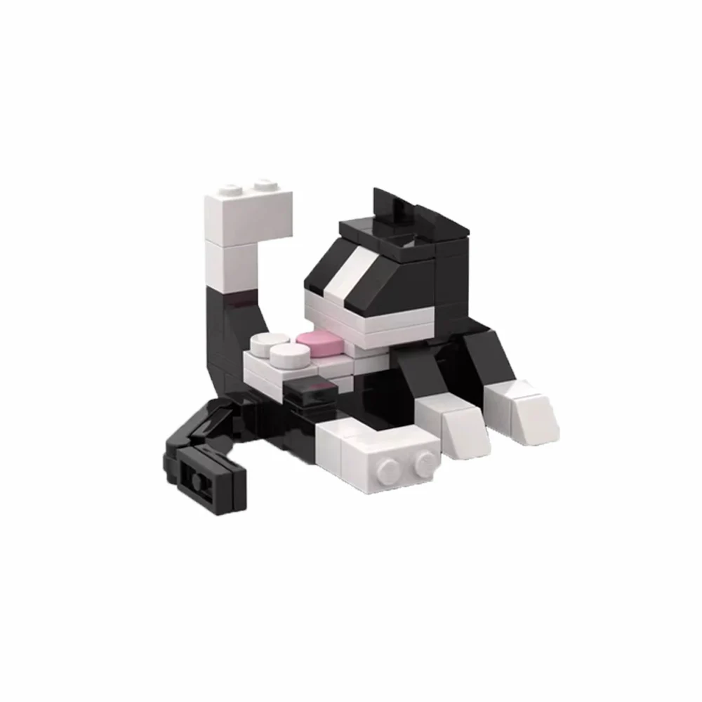 MOC City 62Pcs Cat Animal Series Building Blocks Kids Educational Cute Toys Creative DIY Gift for Birthday Holiday