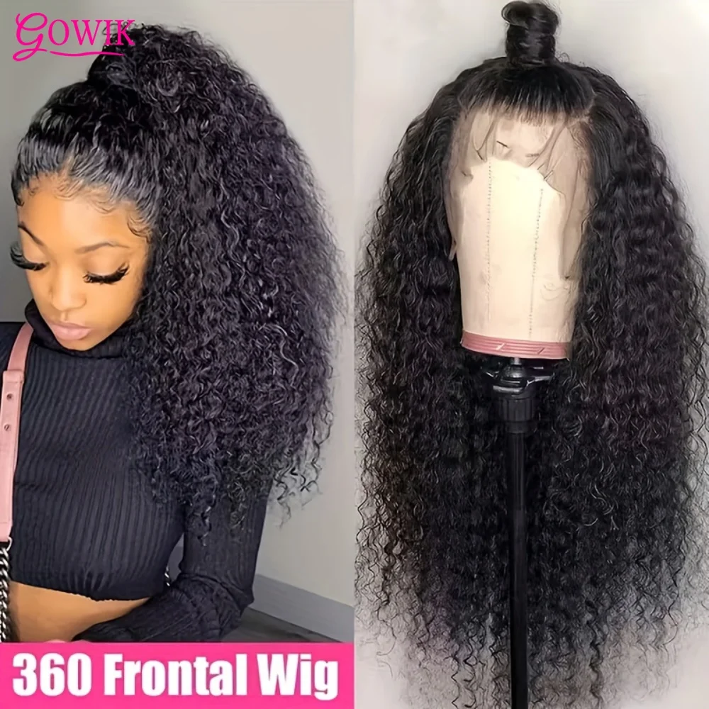 

360 Lace Front Wig Human Hair Deep Wave 300% Density Pre Plucked Hairline Invisible Strap Deep Curly Wave Full Lace Frontal Wigs
