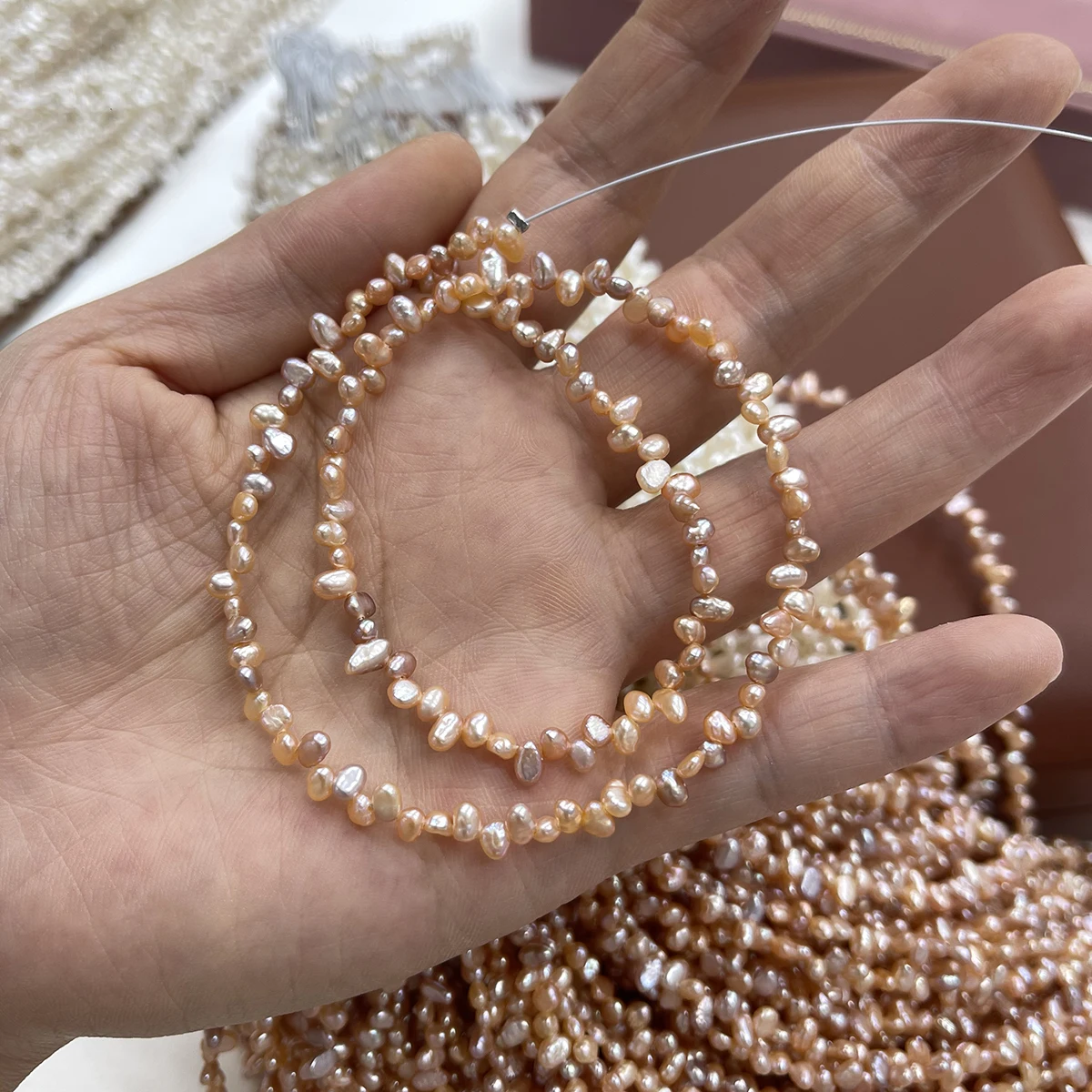 3*7 Hole Pearl Natural Freshwater Pearls Nugget Pearl 4-5mm for Jewelry Making DIY Accessory Handicraft Supplies