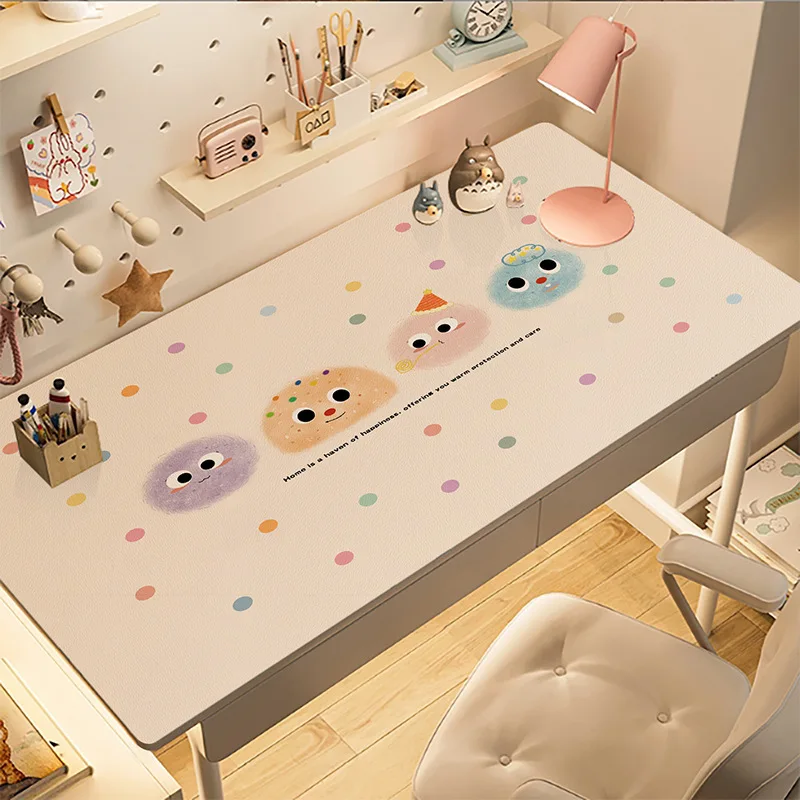 Dopamine Printed Pvc Desk Pad Cartoon Fur Ball Rectangular Washable Table Mats Soft Wipeable Insulation Pad for Office Learning
