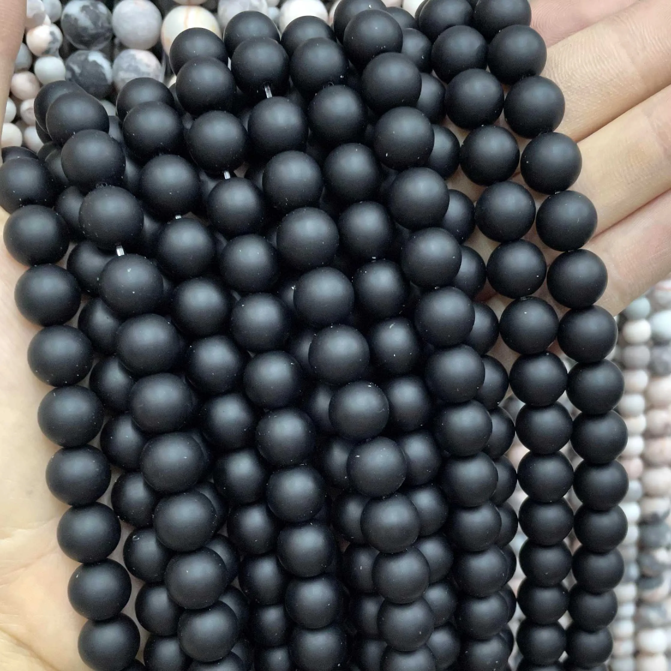 Naturstein bunte Granat rot Bernstein gelb olivgrün Glas Kristall runde lose Perlen für Schmuck machen DIY Armband – Detail 6