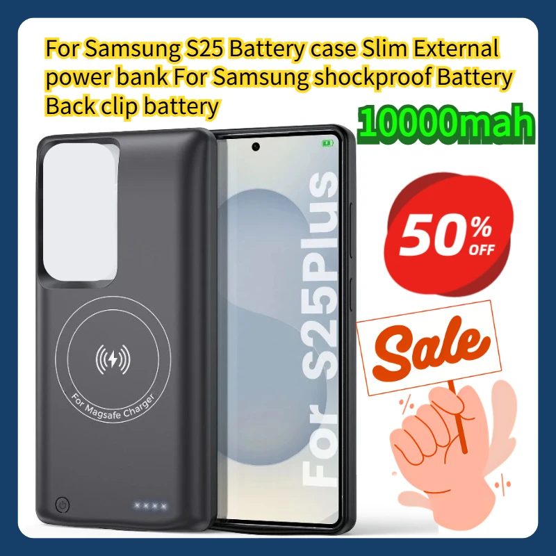 

For Samsung S25 Battery case Slim External power bank For Samsung shockproof Battery 10000mah Back clip battery