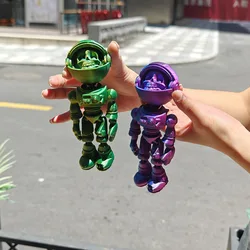 1pc3D printed skeleton astronaut, available in blue, purple, and green, with a switchable face mask, a futuristic home decor toy
