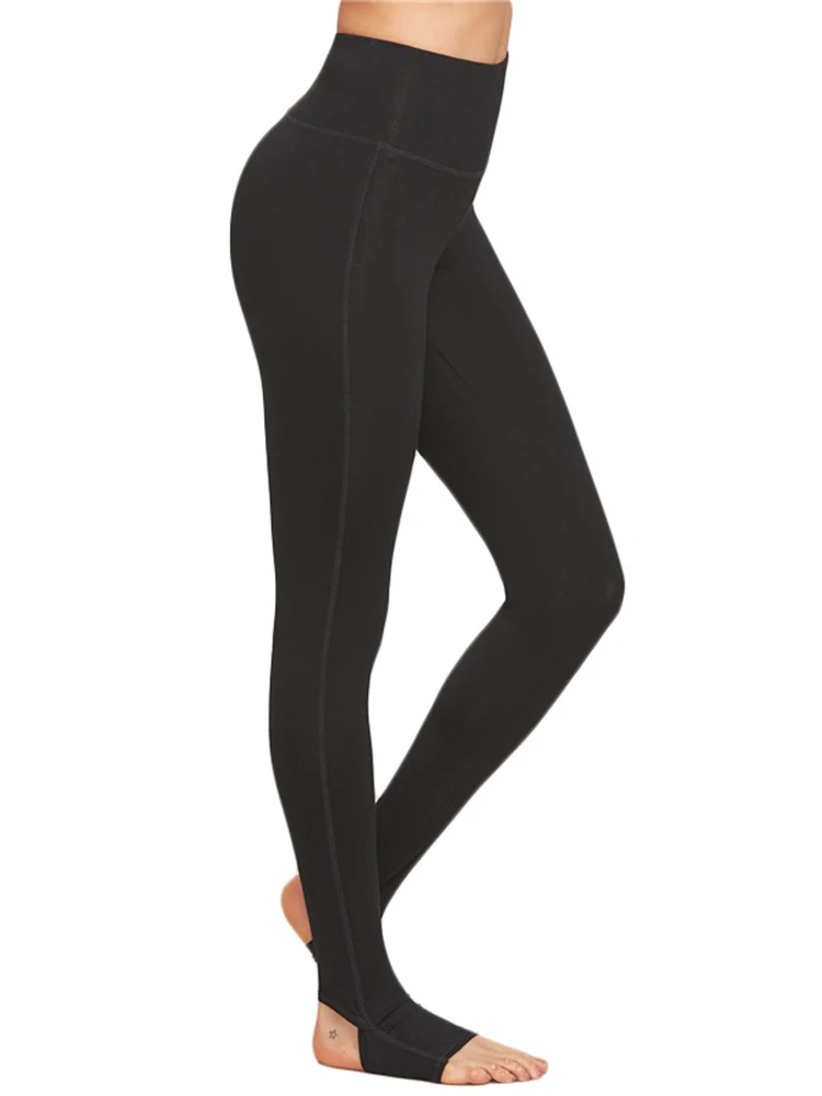 Mallas sexys de cintura alta para mujer, pantalones ajustados de Yoga, ropa de calle para mujer, Leggings deportivos de realce para correr, Color negro puro, moda