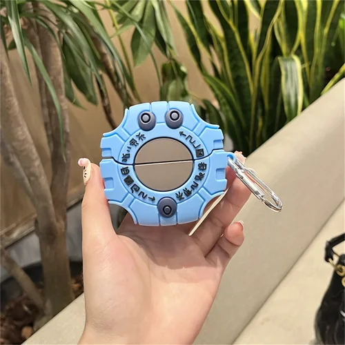 Funda para auriculares Samsung Galaxy Buds 3/Buds 3 Pro, funda Popular para auriculares de silicona con diseño Digimon Monster Digivice con gancho