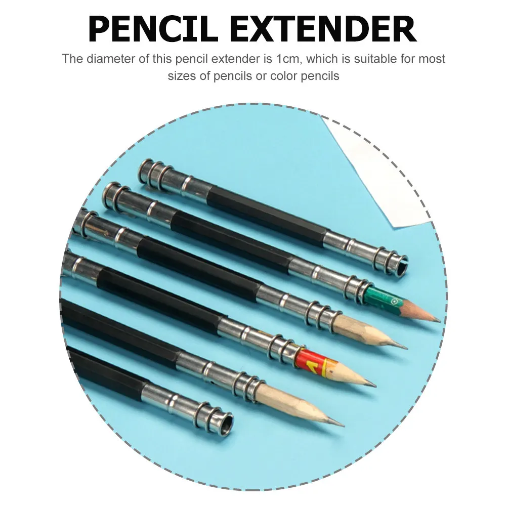 4Pcs Pencil Extender Premium Plastic Metal Construction Extend Short Pencils Reduce Waste Ideal for Students Artists Office Use