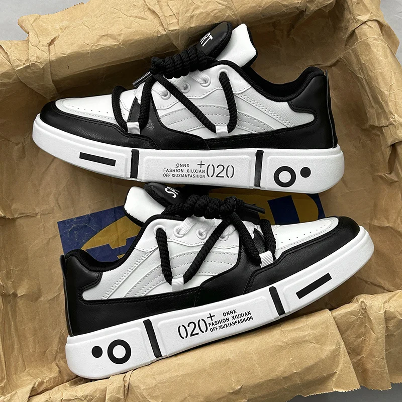 

Унисекс Harajuku Board Shoes Мужская и женская обувь Кожаные повседневные кроссовки Мужские черные кроссовки на платформе со шнуровкой Мужские zapatos de hombre
