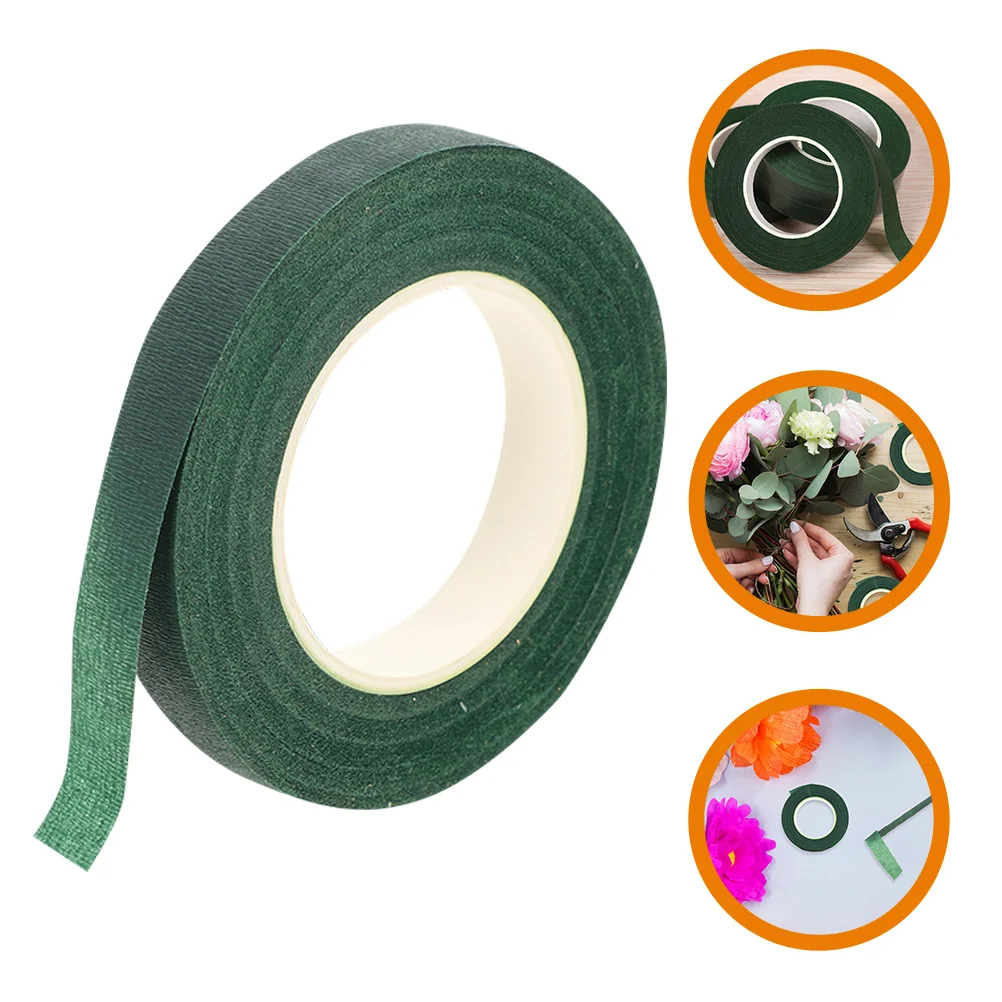 

5 Rolls Green Tape Floral Stem Flower Twine High Viscosity Florist Craft Supplies Fixing Tool Paper Wrapping Bouquet Wraps