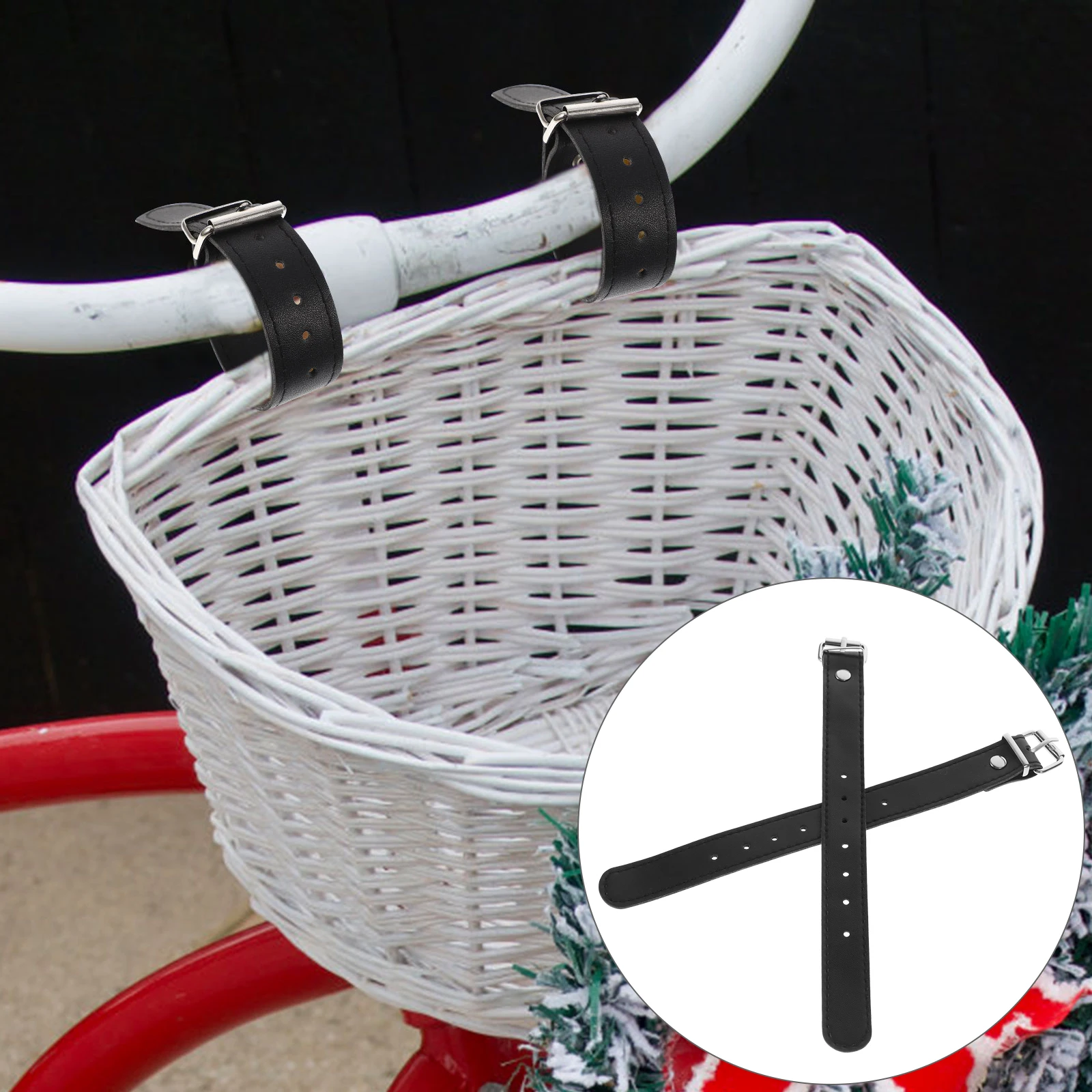 1 Pair Of Adjustable Bike Front Basket Strap Children Cycling Basket Strap Convenient Bike Basket