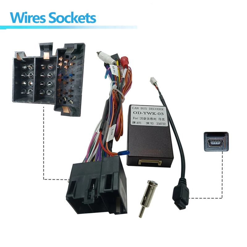 16pin ISO Wiring Harness Adapter Canbus Box Decoder Android Car Radio Power Cable For Iveco Daily Klen RV OD-IVECO-02\03