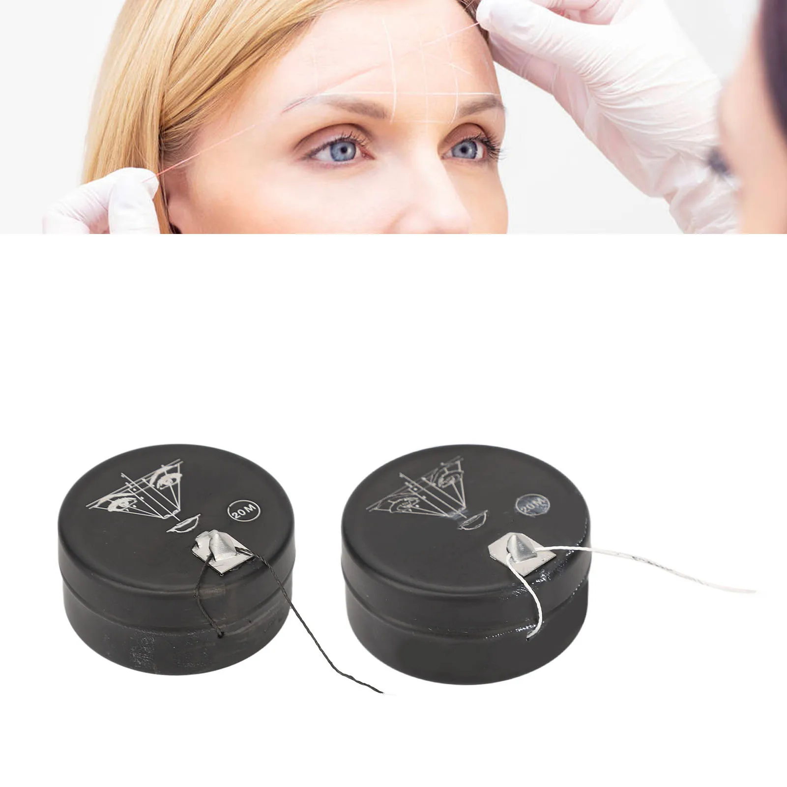 65.6ft Pre Inked Brow Mapping String Professional Beauty Salon Makeup Microblading Marking Thread Microblading Mapping String
