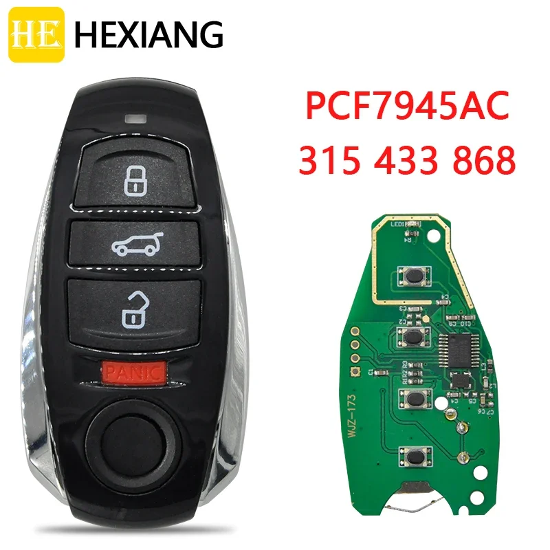 

HE Xiang Car Remote Key For VW Volkswagen Touareg 2010 2011 2012 2013 2014 PCF7945AC Chip 315/433/868MHz Replace Keyless Entry