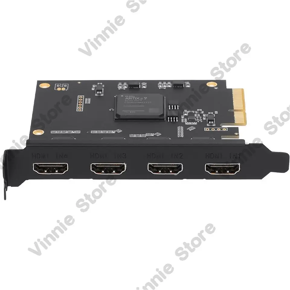 

4-канальная карта видеозахвата 1080P HD HDMI PCIe Game Grabber для прямой трансляции и записи