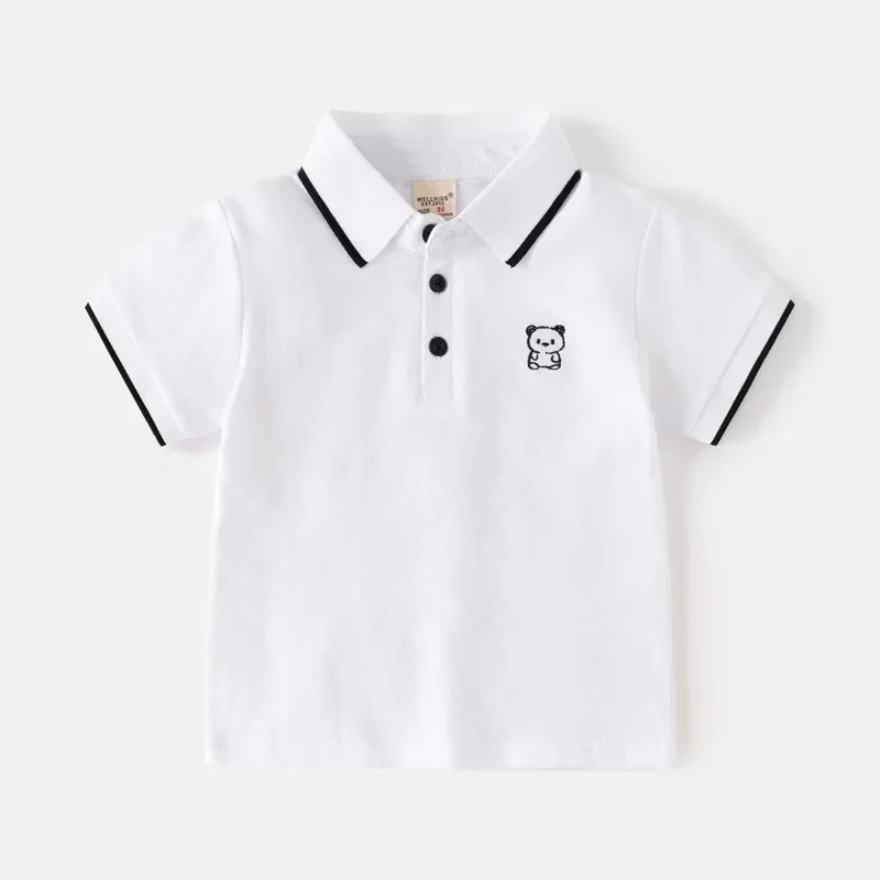 

HoneyCherry Children's Short-sleeved T-shirt New Boys Polo Shirt Baby Half-sleeve Embroidery Tops Kids Designer Clothes