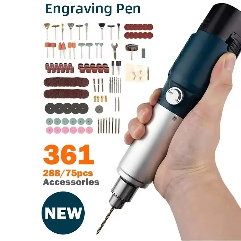 Akumulatorowa wiertarko-wkrętarka mini, elektryczny długopis grawerski, narzędzie do grawerowania w drewnie, grawerka DIY, przenośna ręczna maszyna do grawerowania