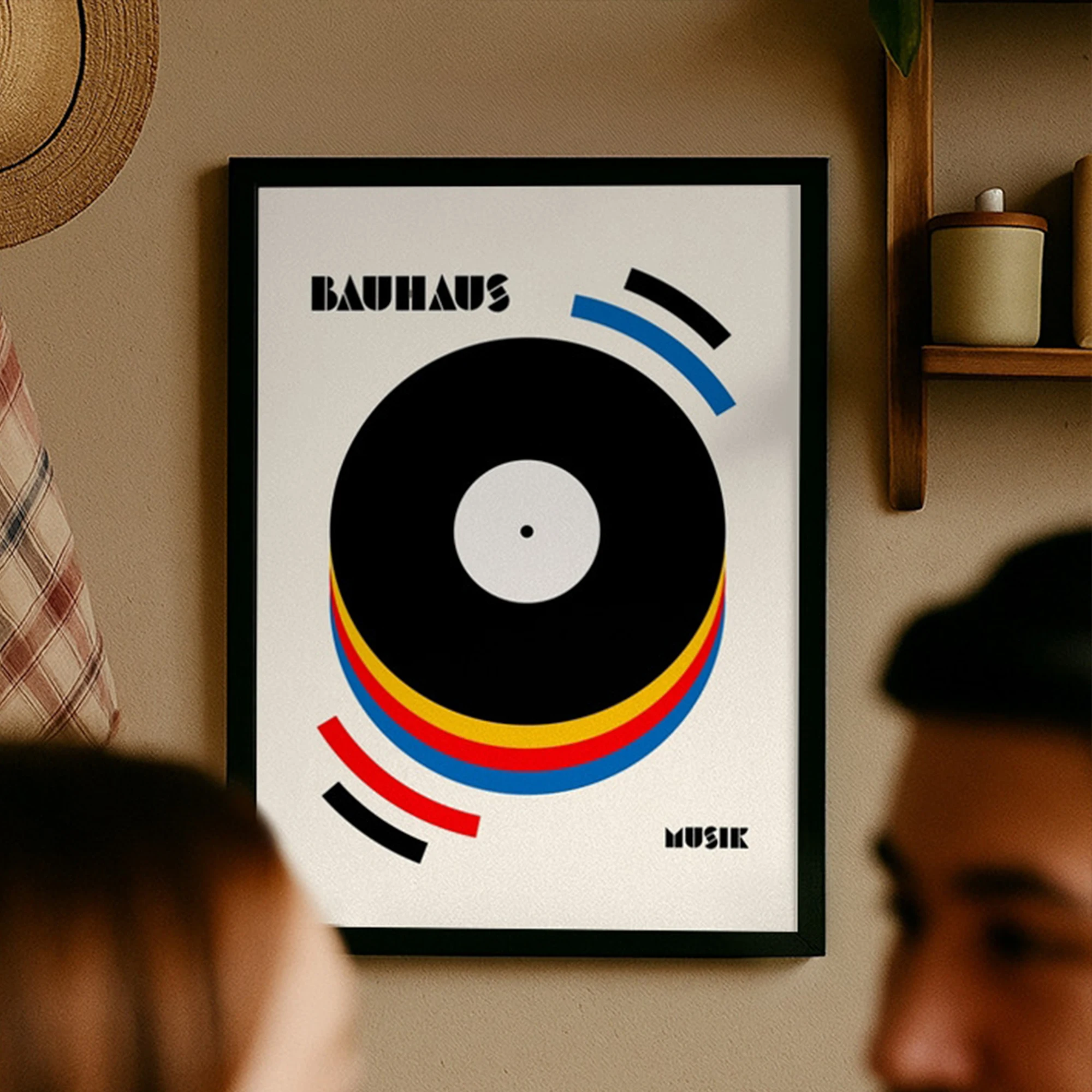 Modern Bauhaus Gramophone Wall Art Print Canvas Painting Poster Picture For Living Room,Bedroom Home Decor