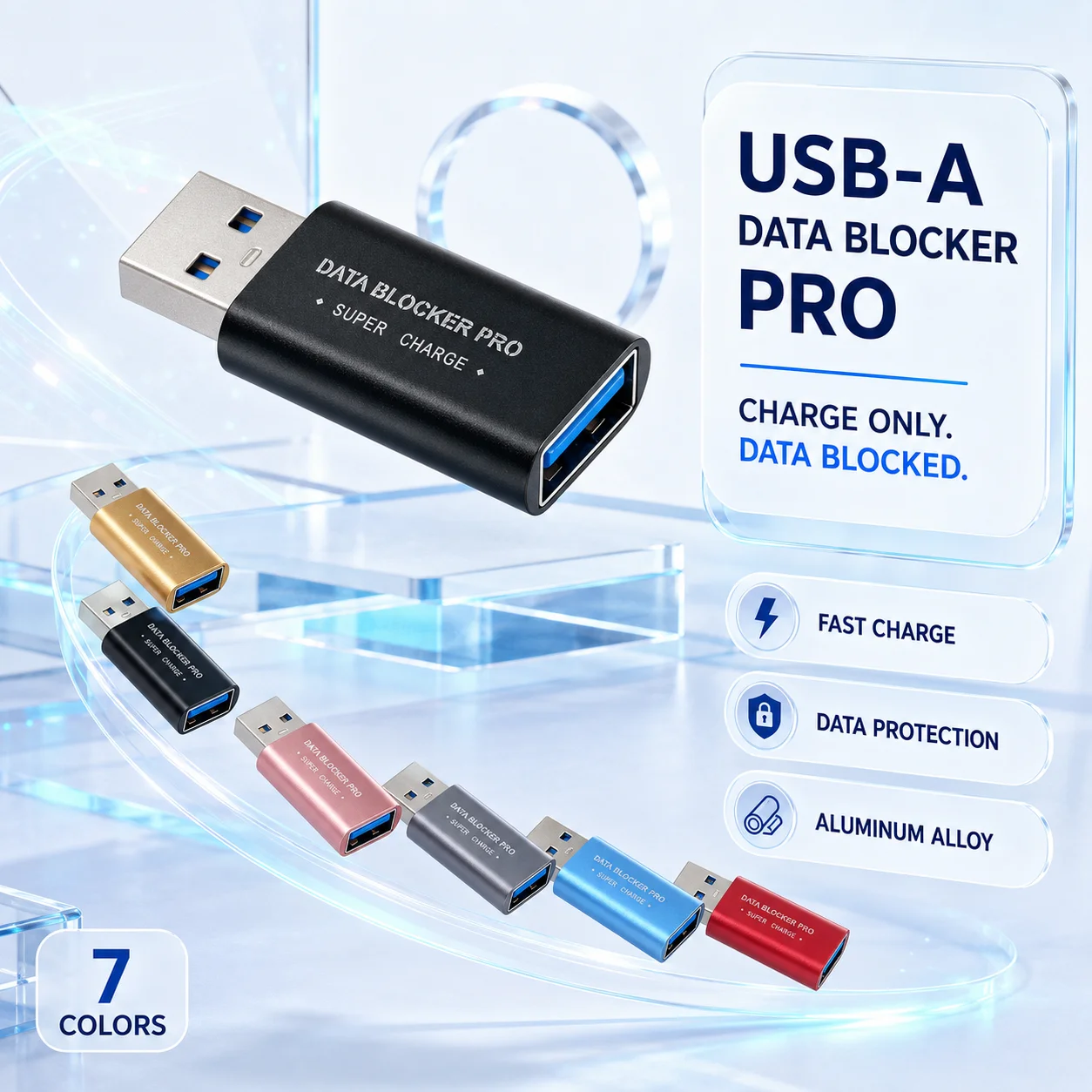 USB Data Blocker Anti Hacking Charge-Only Convenient Data Sync Blockers USB Defenders For Travel Charging Anti Privacy Leak