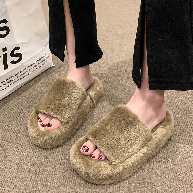 

Women's Shoes 2024 Hot Selling A Pair of Women's Slippers Winter Round Toe Light Solid Soft Sole Casual Comfortable Slippers