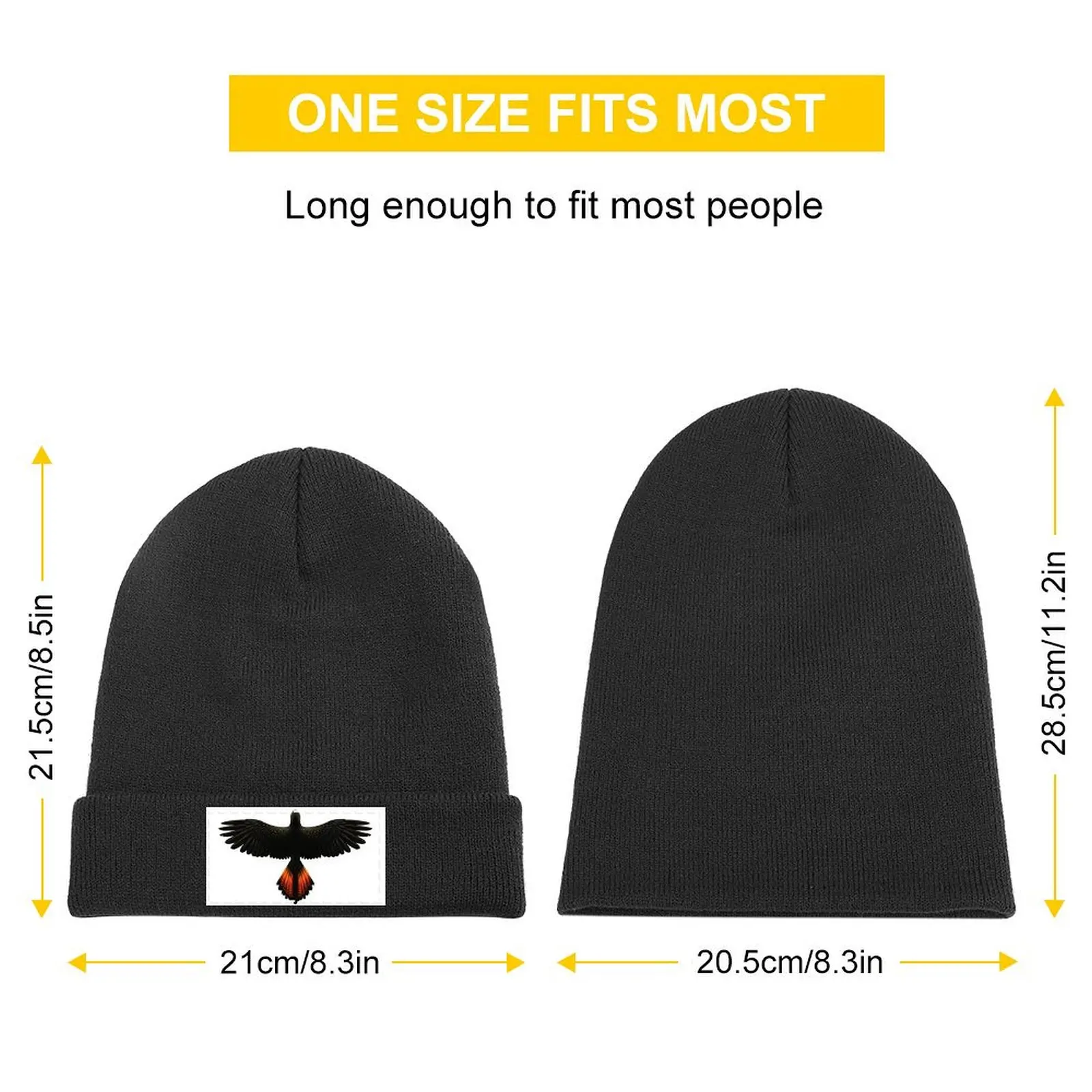 Red-Tailed Black Cockatoo - Australian Bird Knitted Cap New Hat Thermal Visor Golf Men Women's