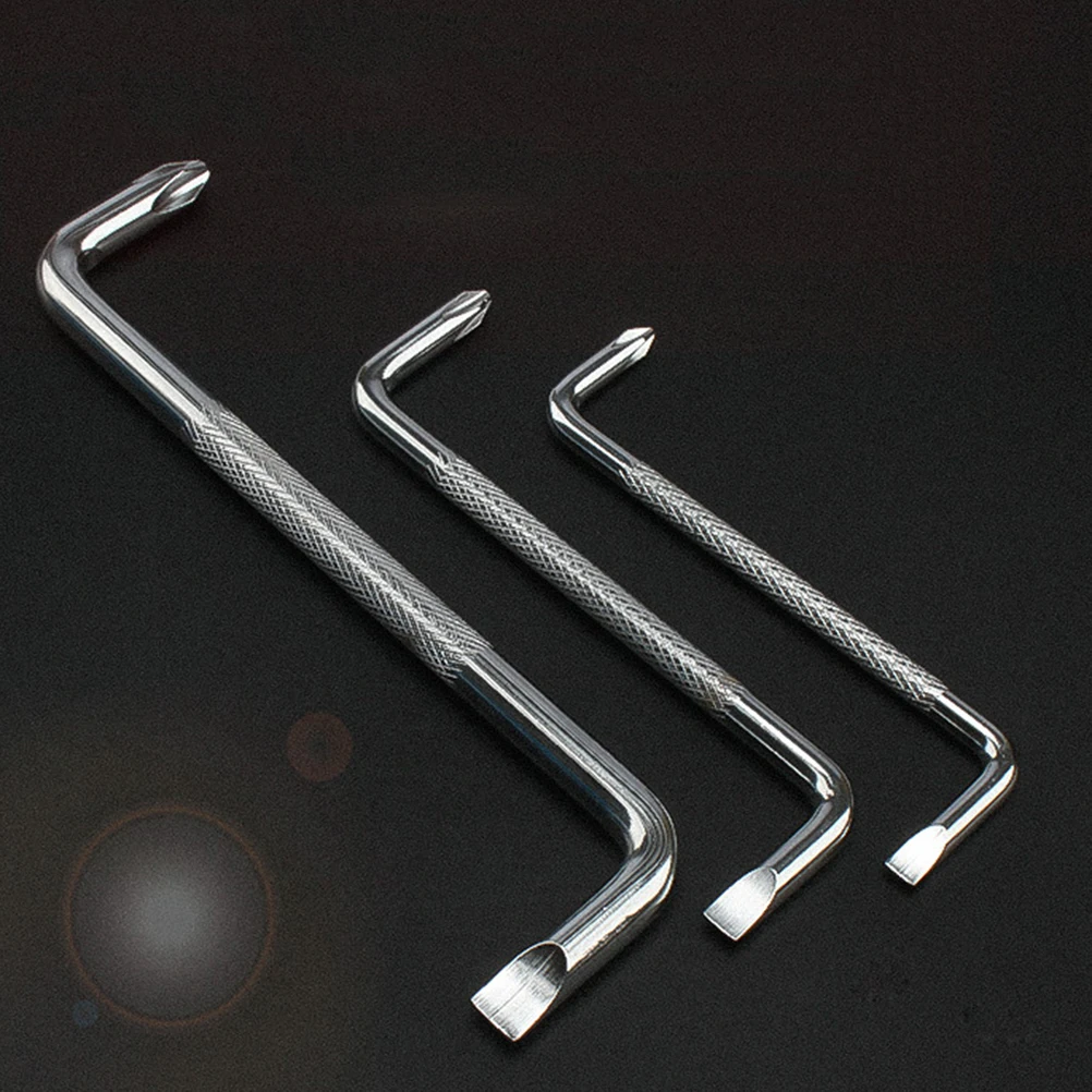 

3pcs Double Side Z Shape Screwdriver Carbon Steel Slot Silver Anti-Slip Rust Resistant Durable Metal