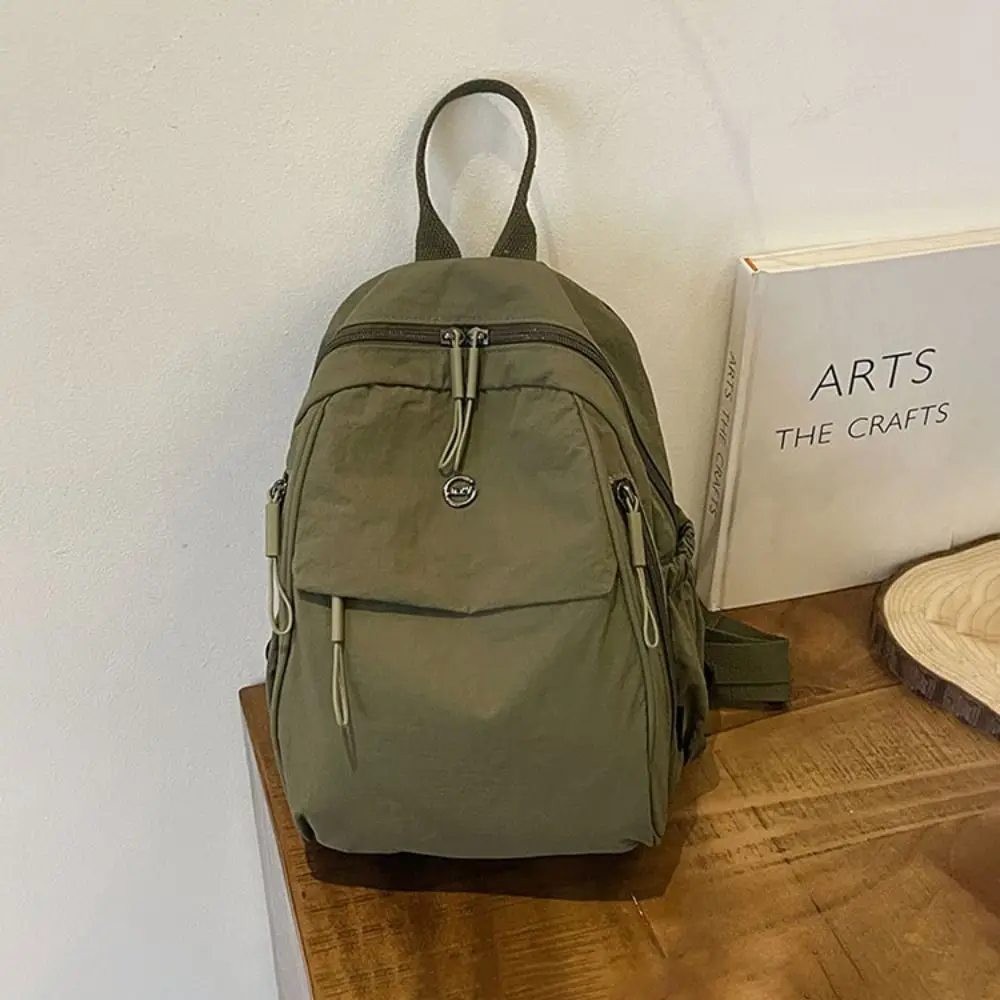 

Solid Color Oxford Fabric Backpack Light Weight Large Capacity Casual Crossbody Bag Adjustable Strap Casual