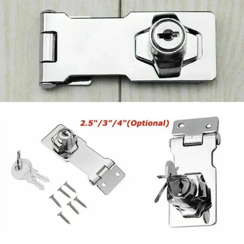 Locking Hasp Heavy Duty Locking Hasp Staple With Keys Padlock Cupboard Shed Garage Lock Office Cabinet Security Lock Hardware