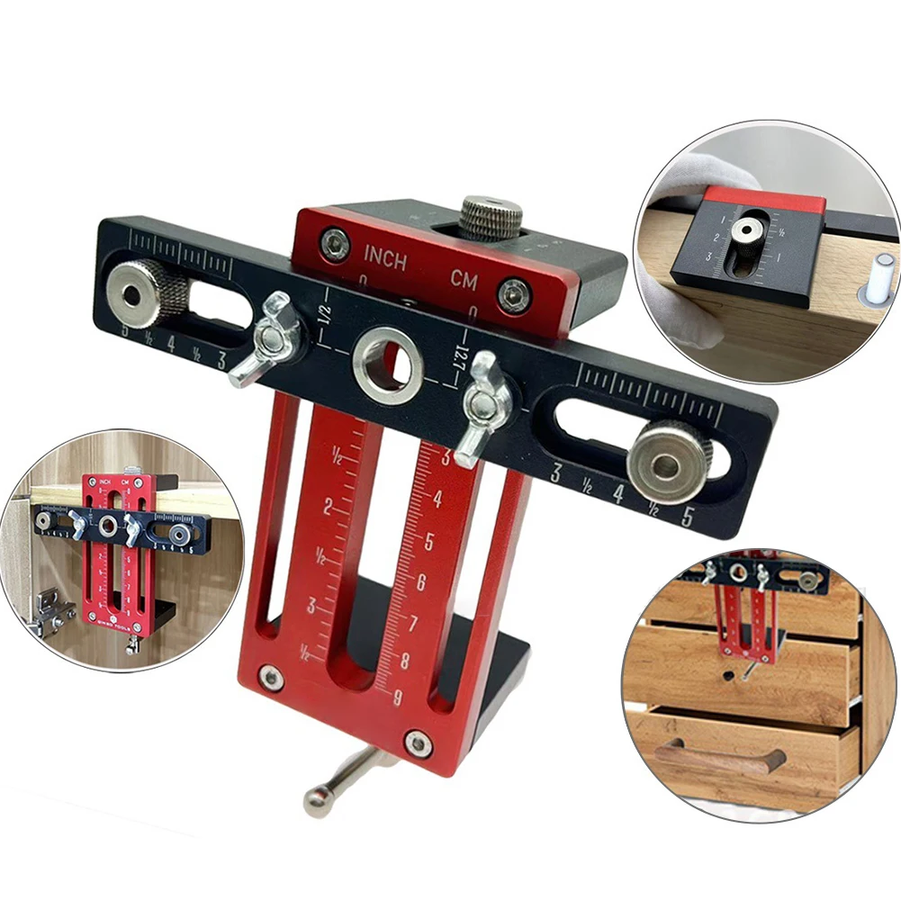 Aluminum Alloy Cabinet Door Positioner Heavy-Duty Tool For Easy Installation Precision Measurement Punching Tool