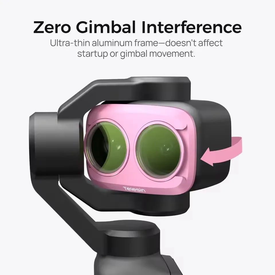 TELESIN CPL VND Cool Rose Magnetyczny Zestaw Filtrów do Obiektywu dla DJI OSMO Pocket 4pro Regulowany Zestaw Ramek Filtrów do Pocket 4P Akcesoria — zdjęcie produktu 2