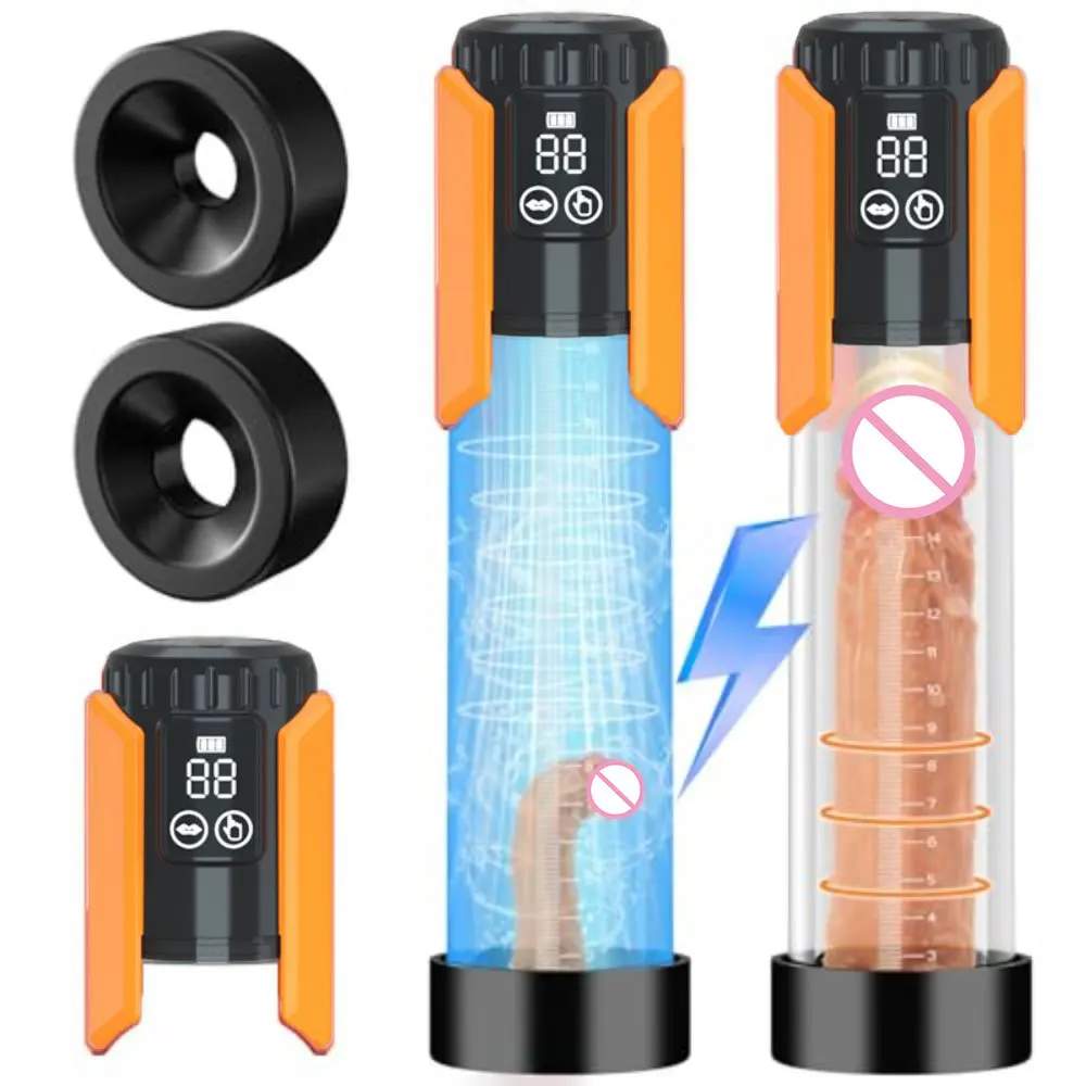 

Electric Penis Pump Men Sex Toys - Pumps & Enlargers Vacuum Male Masturbator , 5 Suction Modes and Waterproof, Men Glans Bigger