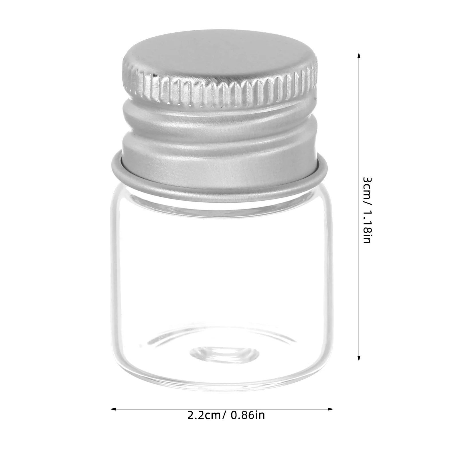 48 Buah Botol Kaca Tutup Aluminium Wadah Mini Kedap Udara Kecil Botol Sampel Bening untuk Minyak Parfum Cair Botol Kaca Kecil