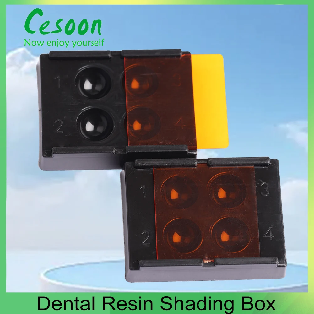 4 Holes Dental Veneer Storage Box Shading Light Case  Composite Resin Mixing Well Teeth Patch  Light-proof Dentistry Accessories