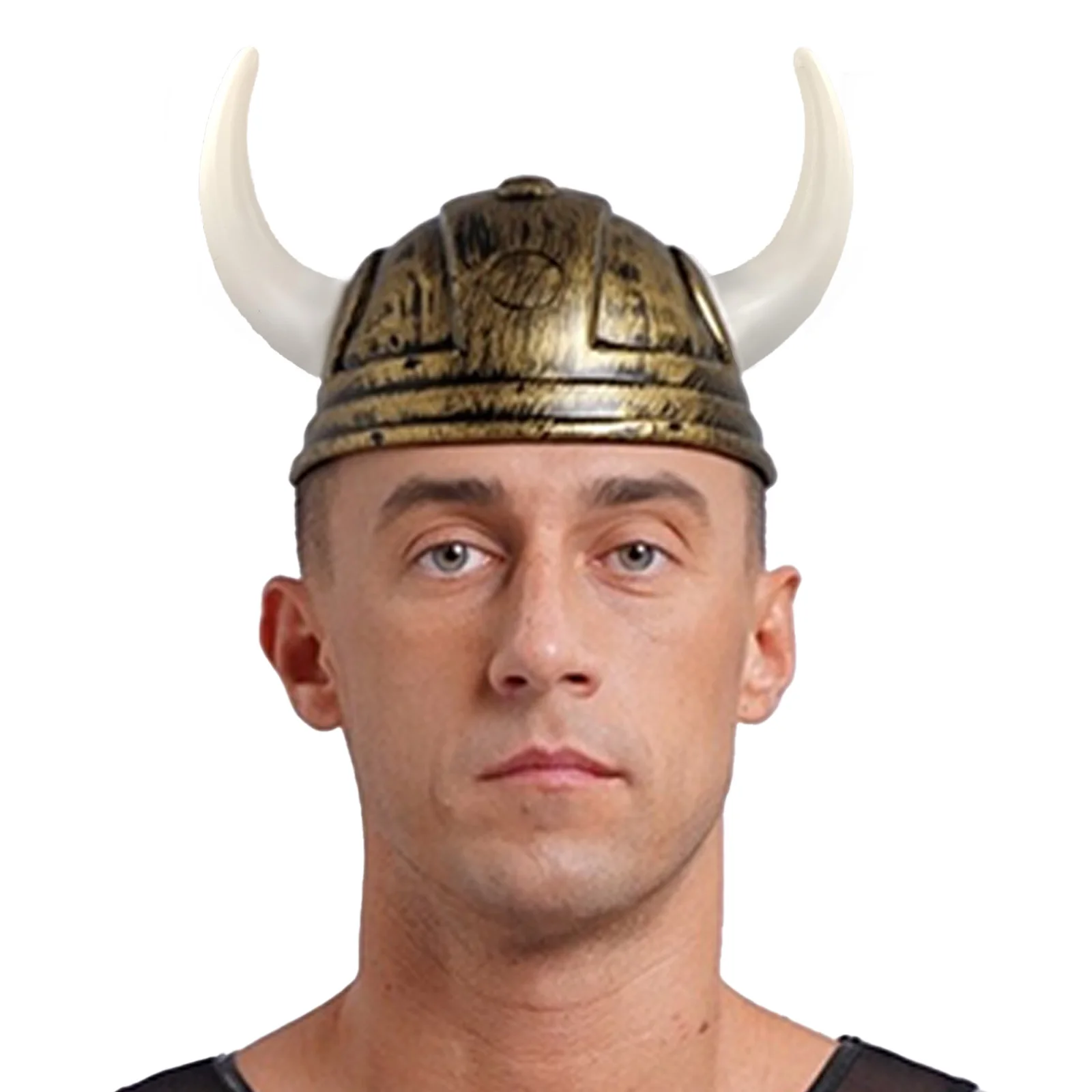 Adult Men Women Viking Horn Hat Helmet with Braids Plastic Medieval Warrior Knight Hat Halloween Cosplay Masquerade Ox Decors 4
