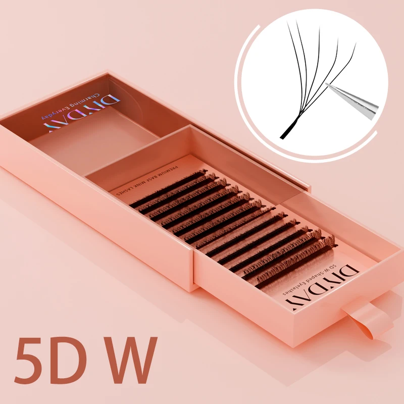 DIYDAY L/LU/M 3D W Shape Eyelash Extension W Style Faux Mink Eyelashes Premade Volume Fan Lashes Supplies