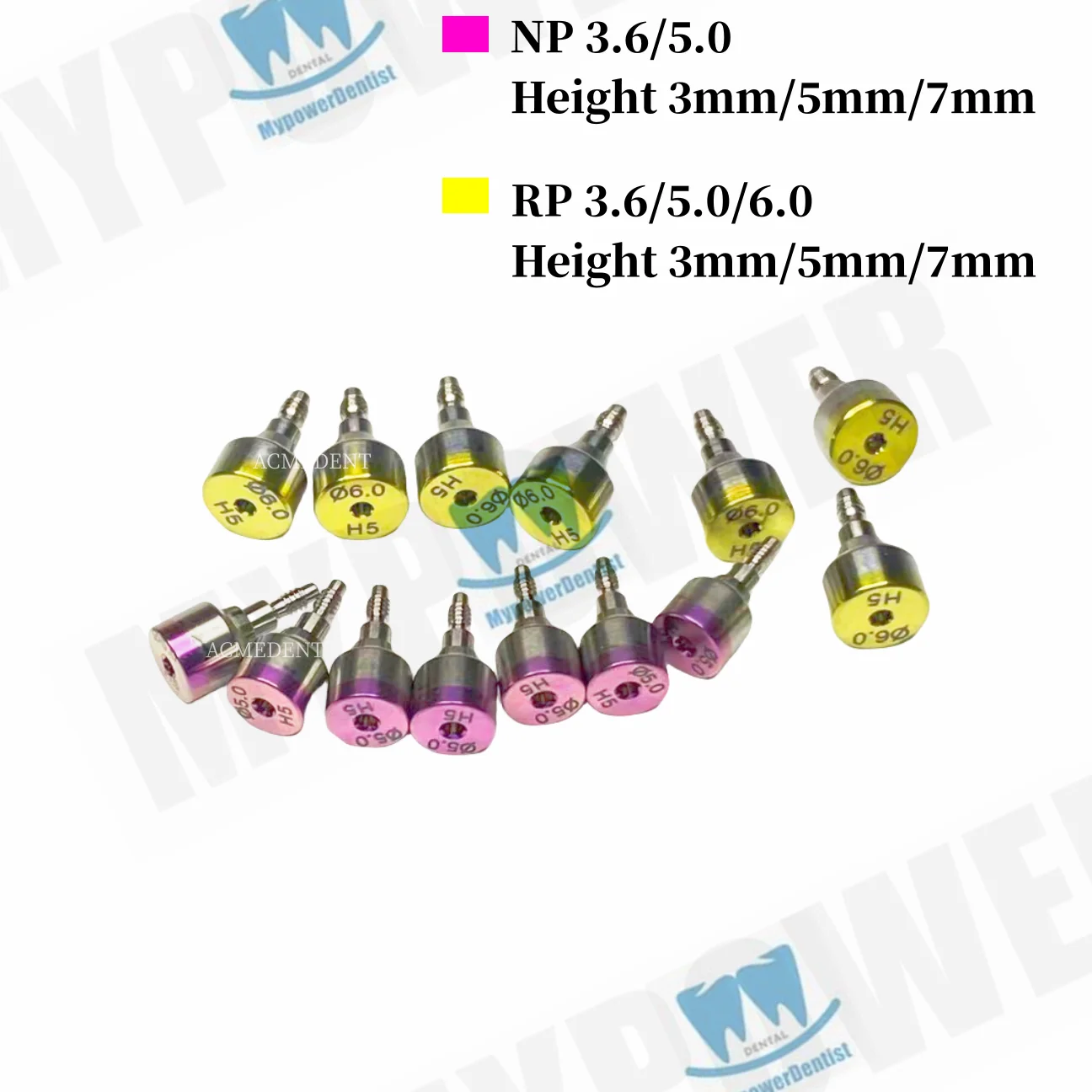 

5Pcs Dental Healing Cap Abutment RP/NP Compatible Nobel Active ∅3.6 ∅5.0 ∅6.0