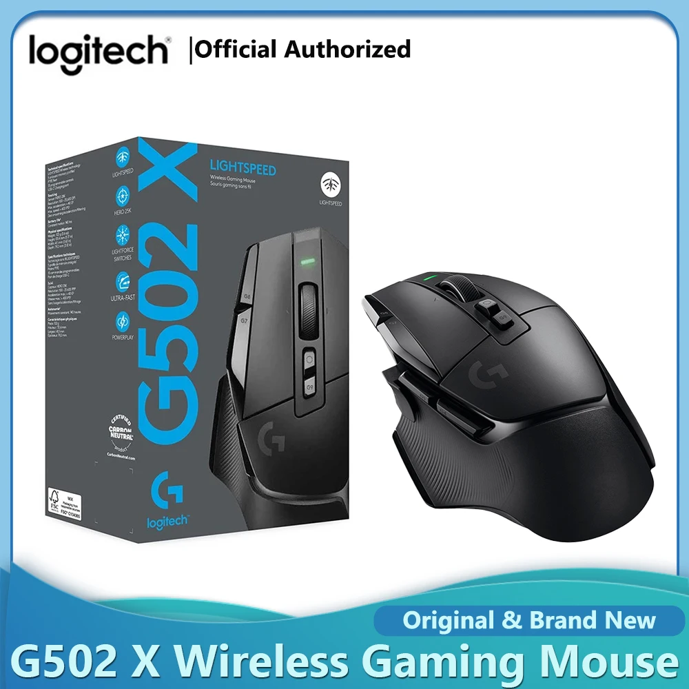 لوجيتك G502 X لايت سبيد ماوس الألعاب اللاسلكية 25600 ديسيبل متوحد الخواص بطل الاستشعار البصرية بلوتوث الفئران 13 مفاتيح USB-C ويندوز macOS