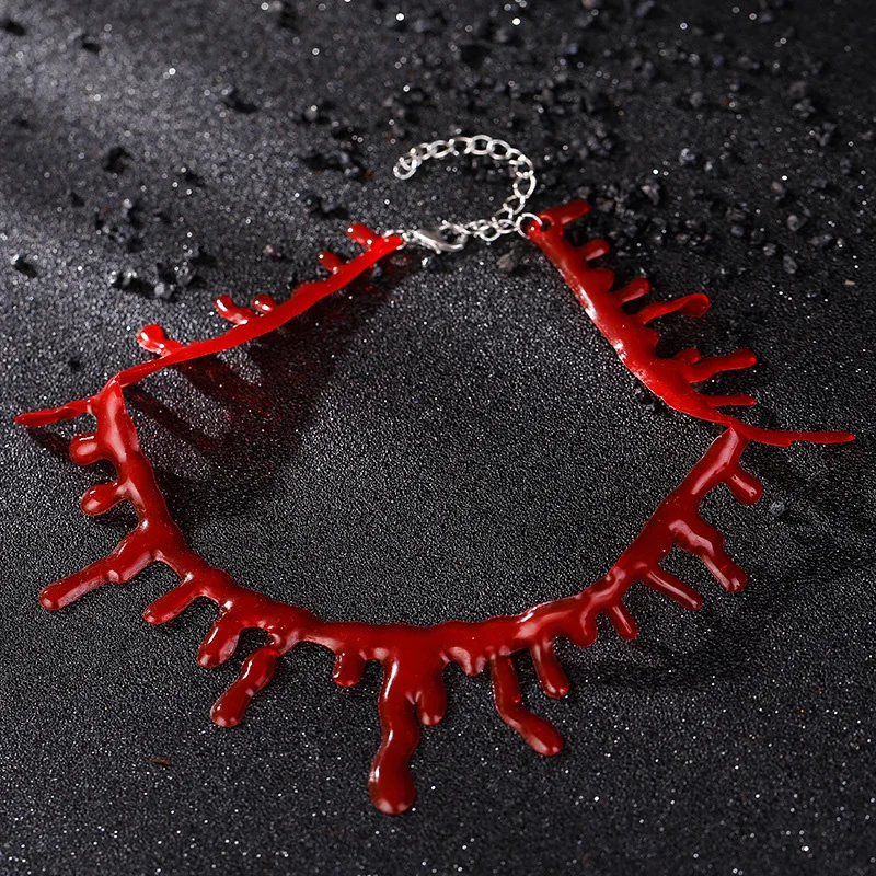 Dripping Blood Halloween Party Choker Necklace Vampire Costume Accessory