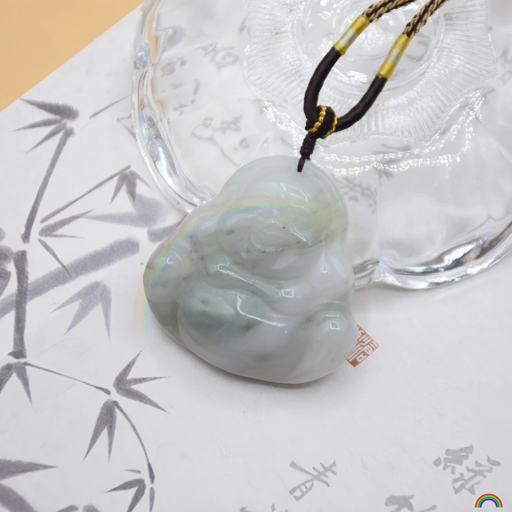 Natural Xinjiang Tianshan Emerald Buddha Pendant Maitreya Big Belly Buddha Jade Pendant Couple Style Rwbuy Brand Design