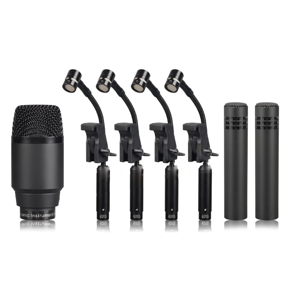 

TDS7-XLR Professional Metal Diaphragm Condenser Drum Microphone Set Instrument Microphone for Recording Stage Performances