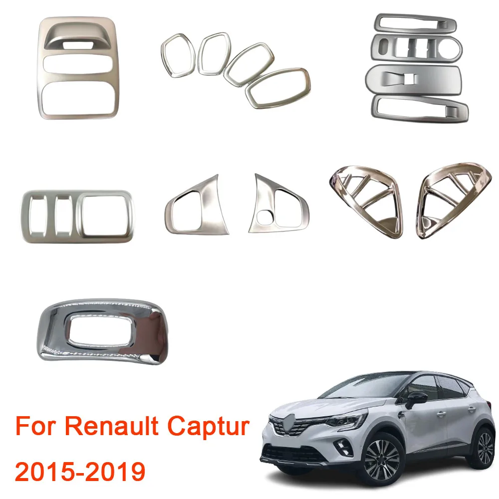 ABS Front Reading Light Cover Frame Door Window Glass Armrest Lift Switch Trim Cover For Renault Captur 2015 2016 2017 2018 2019