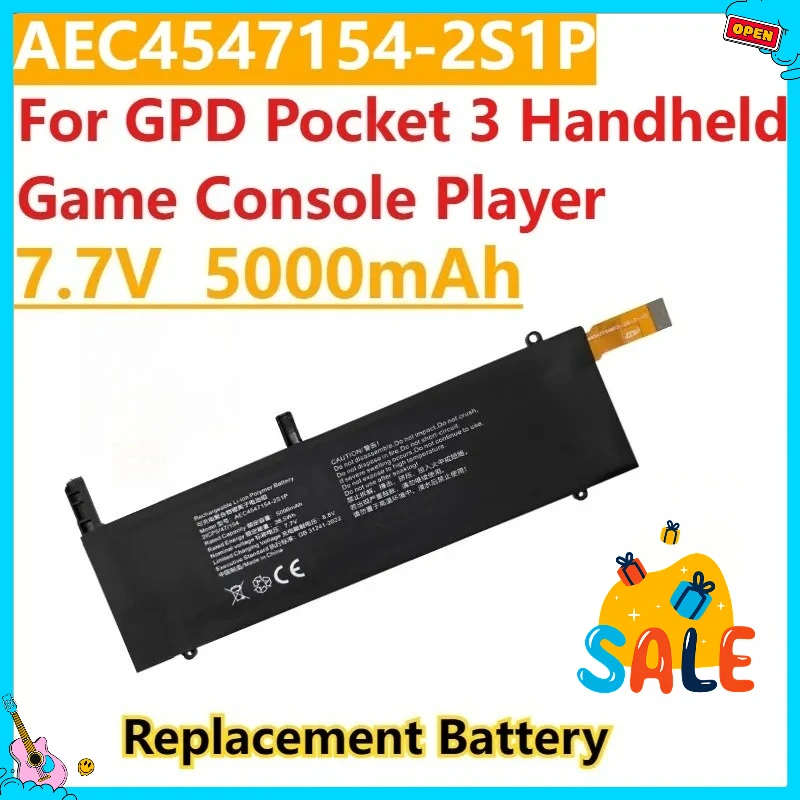 

New 7.7V 5000mAh Replacement Laptop battery AEC4547154-2S1P For GPD Pocket 3 Handheld Game Console Player