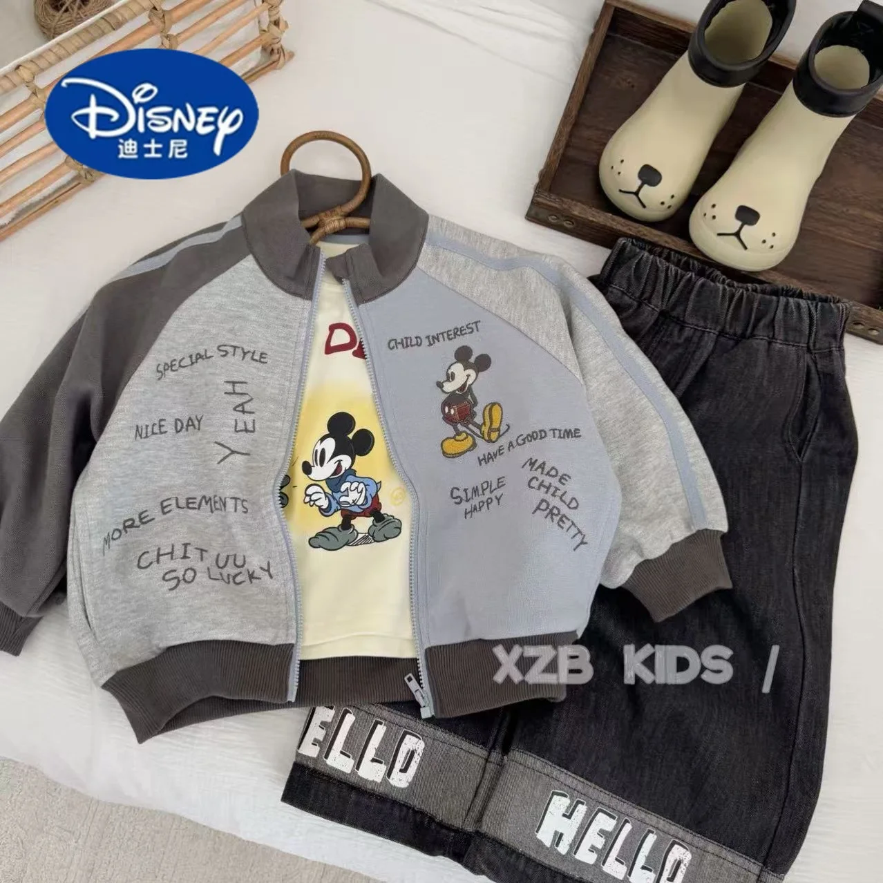 

Disney Kids Color Block Sweatshirt 2025 | Spring Fall Thin Jacket, Round Neck Casual Top for Boys & Girls