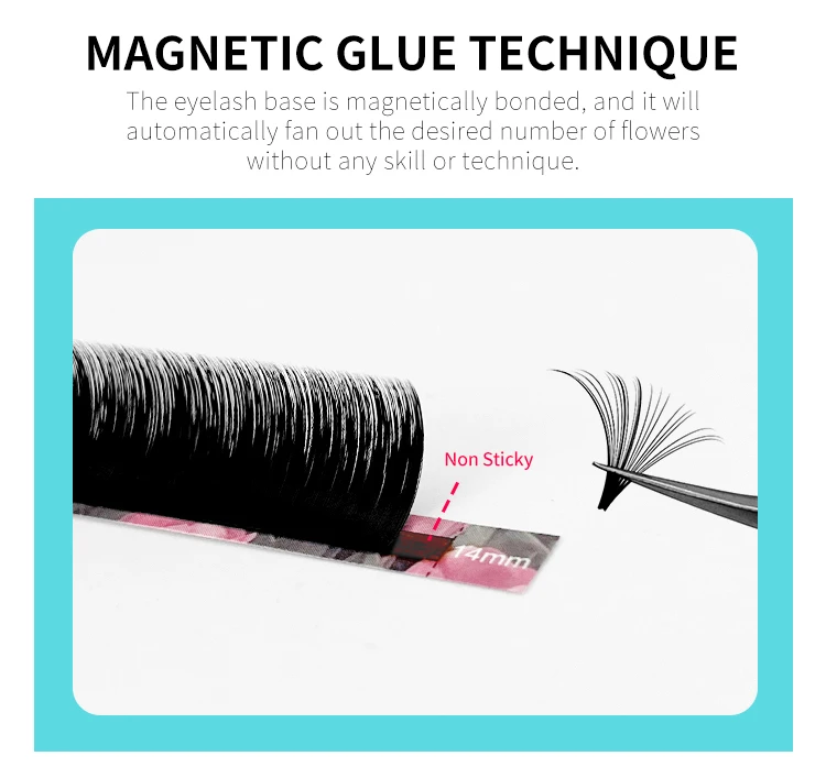 Abonnie M L Curl Auto Fanning Cashmere Wimpernverlängerungen Easy Fan Falsche Wimpern Mega-Volumen Wimpern-Tray – Detail 7