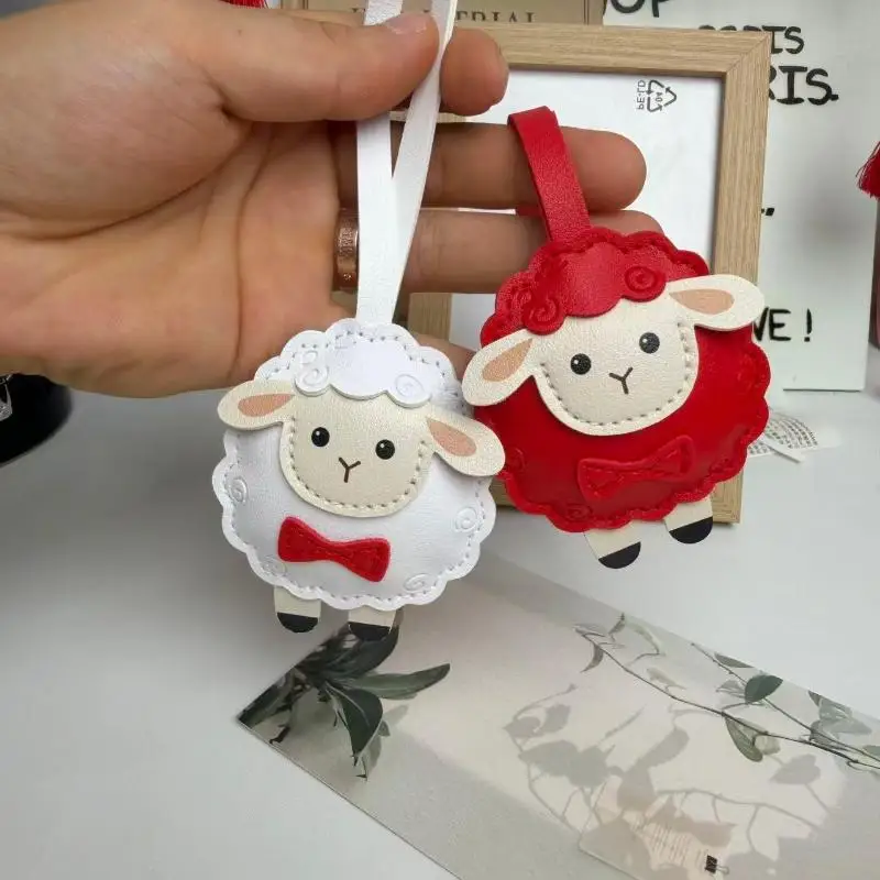 New 2027 Lunar New Year Goat Pendant Durable PU Sheep Bag Keychain Decor For Handbags Backpacks Gift For Friends